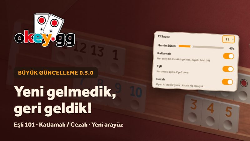 Büyük güncelleme 0.5.0: Yeni gelmedik, geri geldik!